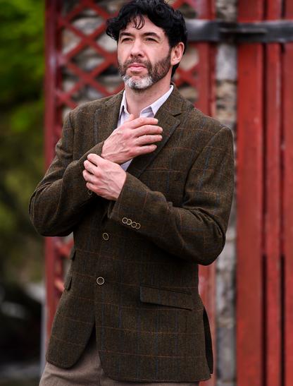 Irish Wool Tweed Sport Jacket - Olive 