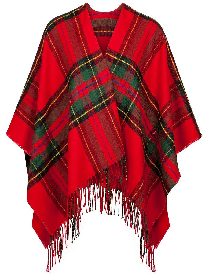 Irish Fringed Shawl - Red Plaid 