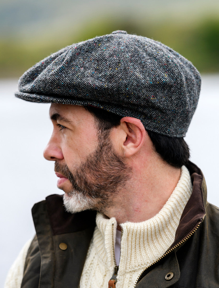 8 Piece Tweed Panel Cap - Charcoal – Weavers of Ireland