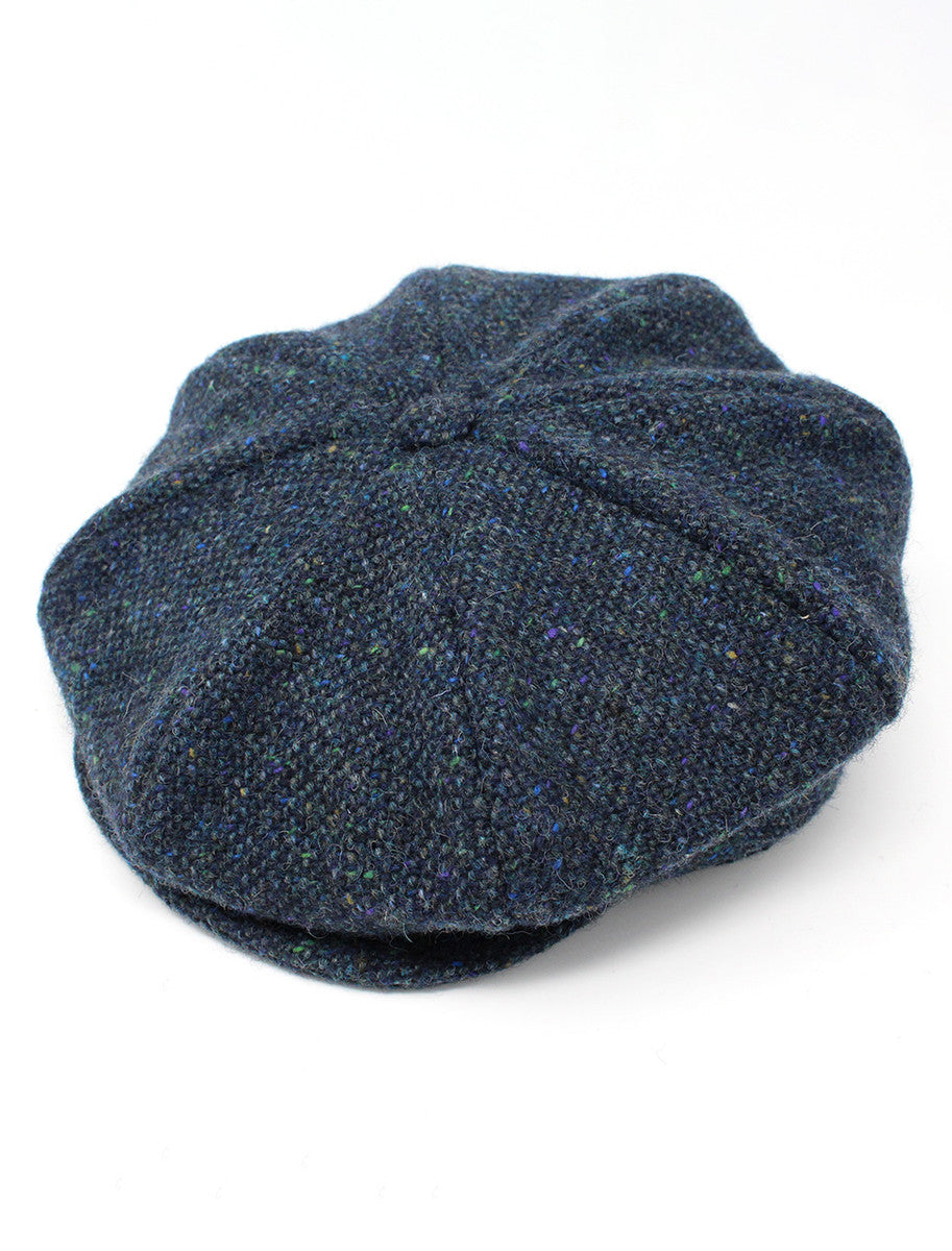 8 Piece Tweed Panel Cap - Navy 