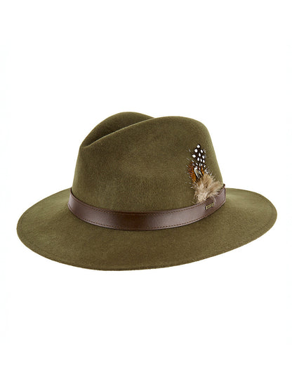 Ladies Gallagher Wool Felt Fedora - Olive 