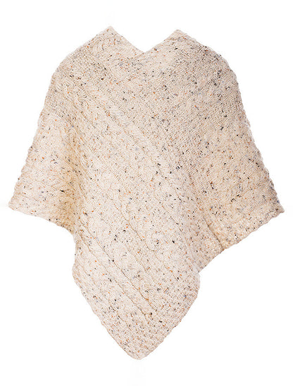Cable Poncho with Aran Button Detail - Aran Nep 