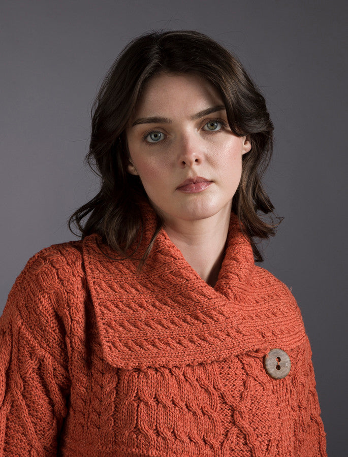 Patchwork Cardigan with Collar - Autumn Leaf 