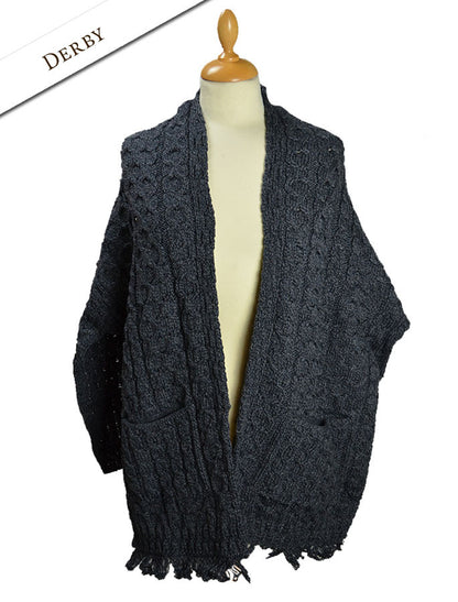 Aran Shawl Wrap with Pockets – Derby 