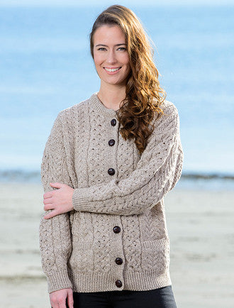 Merino Wool Aran Lumber Jacket - Wicker
