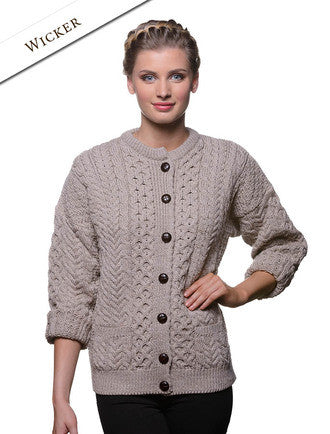 Merino Wool Aran Lumber Jacket - Wicker 