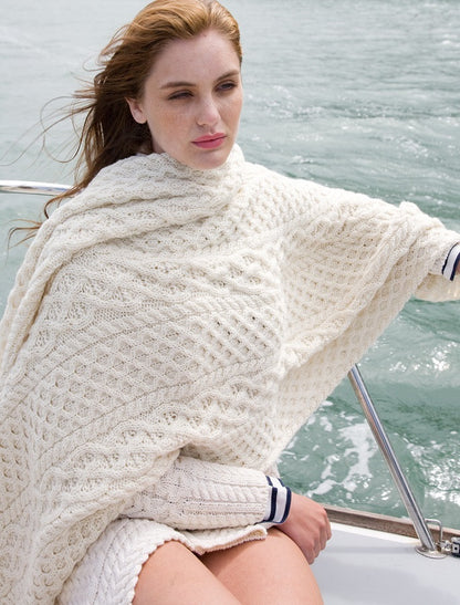 Merino Aran Throw - Natural White 