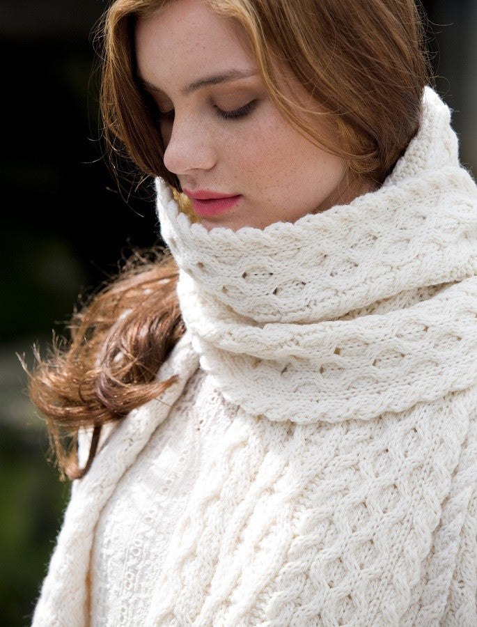 Merino Aran Throw - Natural White 