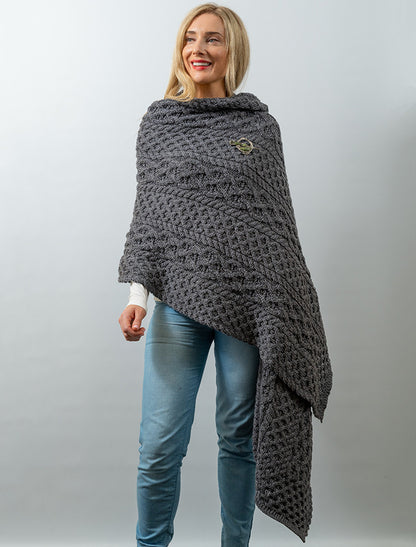 Cable Aran Wrap - Steel Marl 