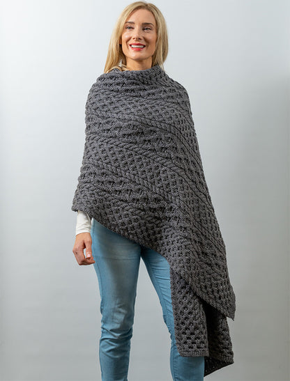 Cable Aran Wrap - Steel Marl 