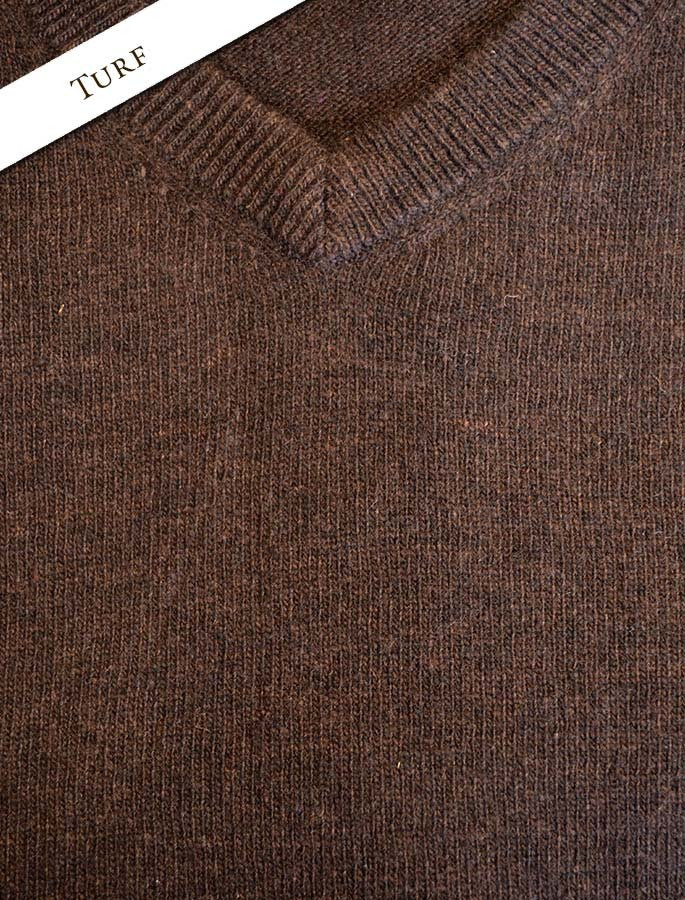 Mens Lambswool V-Neck Sweater - Turf 