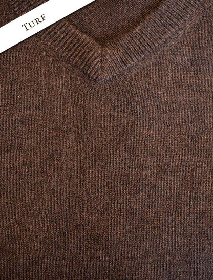 Mens Lambswool V-Neck Sweater - Turf 