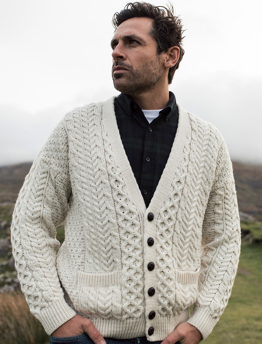 Mens Irish Aran Wool Sweaters - Weavers of Ireland