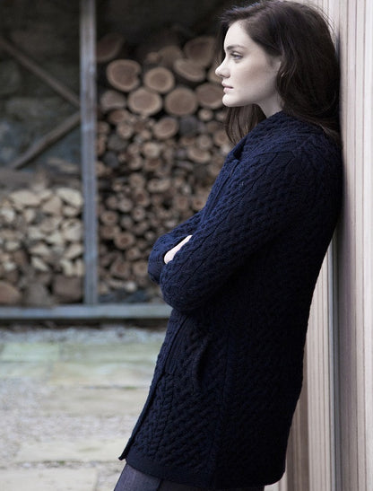 Trellis Side Zip Coatigan - Navy 