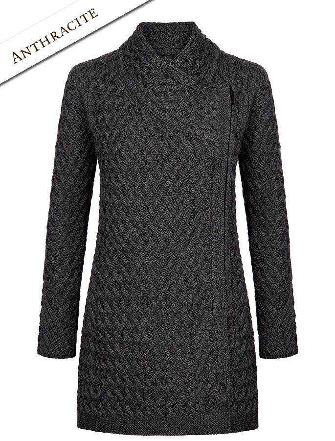 Trellis Side Zip Coatigan - Anthracite 