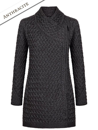 Trellis Side Zip Coatigan - Anthracite 
