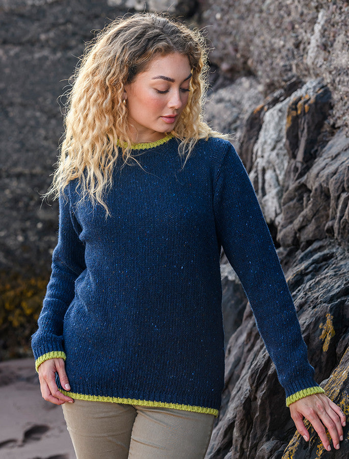 Ladies Wool Cashmere Crew Neck Sweater