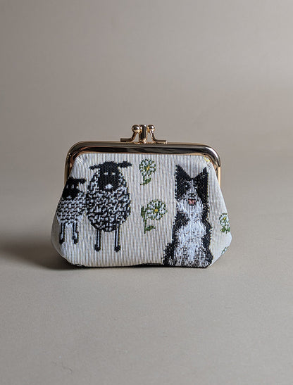 Sheep &amp; Collie Tapestry Coin Purse
