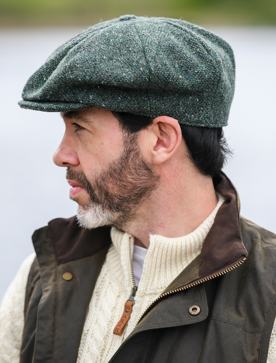 8 Piece Tweed Panel Cap - Green 