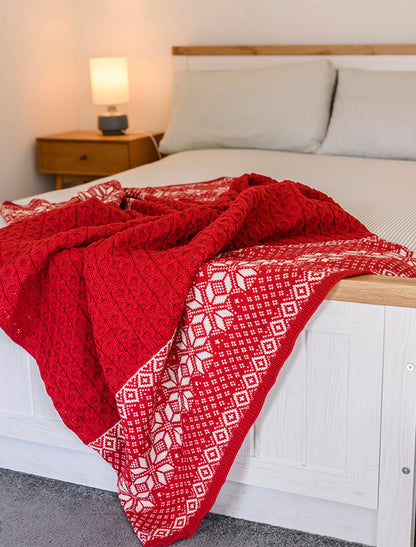 Aran Soft Merino Christmas Throw