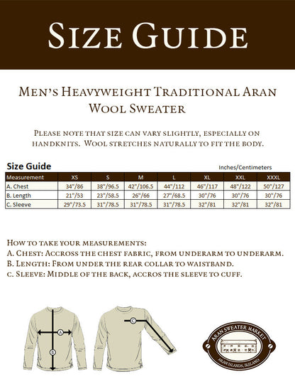 Mens Aran Crew Neck Sweater