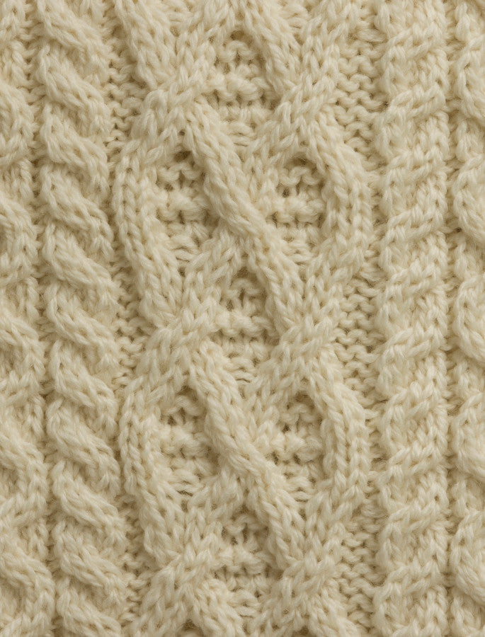 Merino Aran Throw - Natural White 