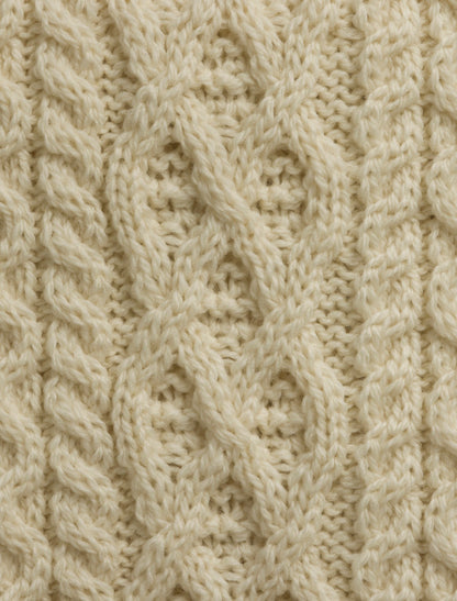 Merino Aran Throw - Natural White 