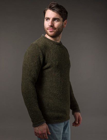 Wool Cashmere Crew Neck Sweater - Loden 