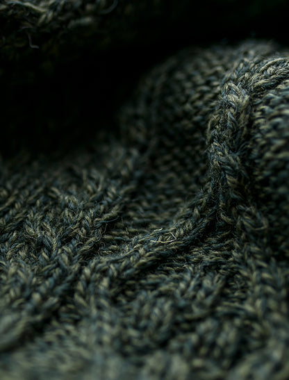 Hooded Coatigan with Celtic Knot Zipper Pull - Army Green 