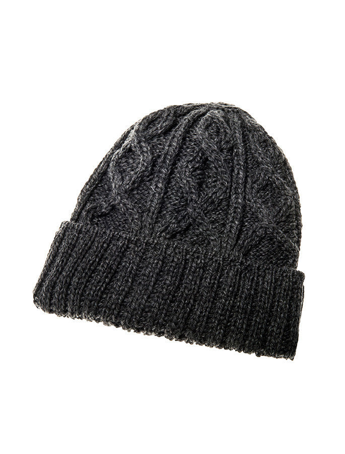 Ladies Aran Super Soft Merino Wool Hat - Slate Grey 