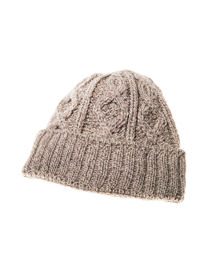 Ladies Aran Super Soft Merino Wool Hat - Toasted Oat 