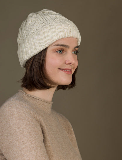 Ladies Aran Super Soft Merino Wool Hat - Classic Aran 