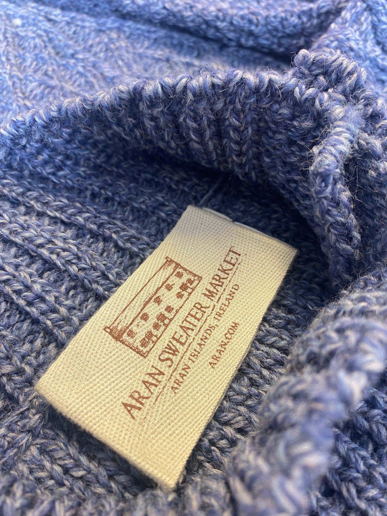 Mens Merino Aran Button Collar Sweater
