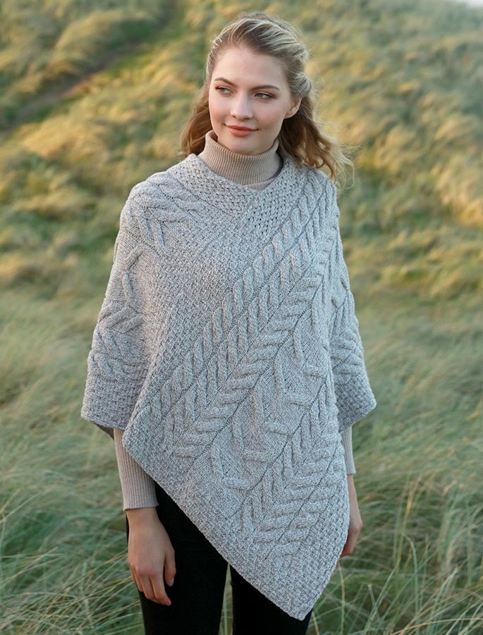 Super Soft Cable Stitch Poncho - Toasted Oat 