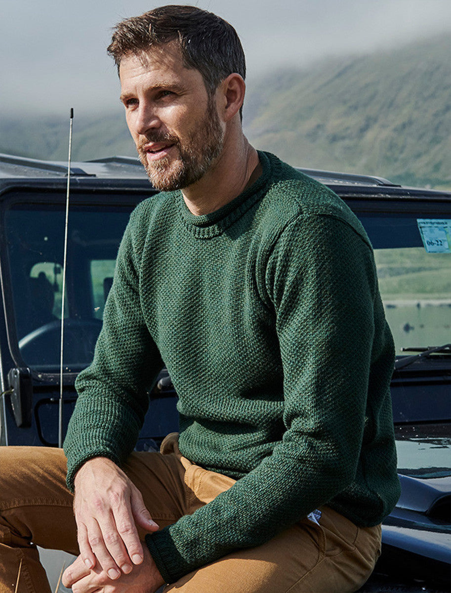 Merino Roll Neck Sweater - Army 