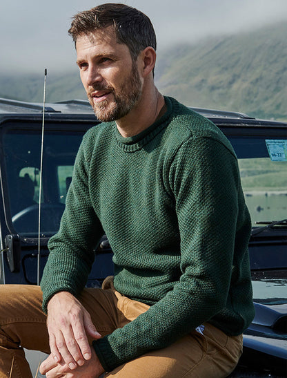 Merino Roll Neck Sweater - Army 