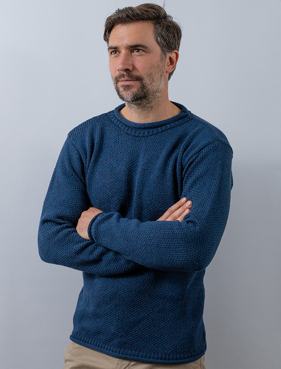Merino Roll Neck Sweater - Atlantic 
