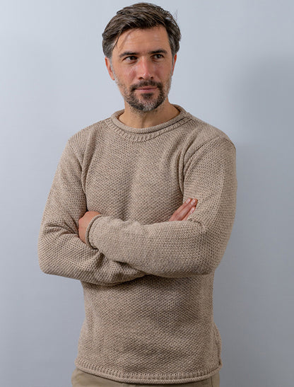 Merino Roll Neck Sweater - Wicker 