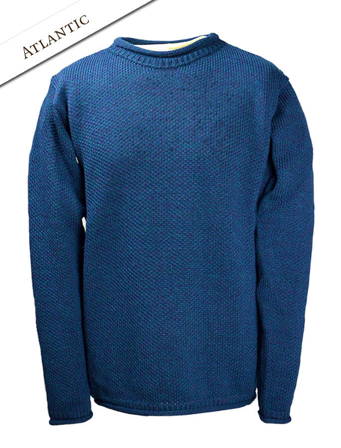 Merino Roll Neck Sweater - Atlantic 