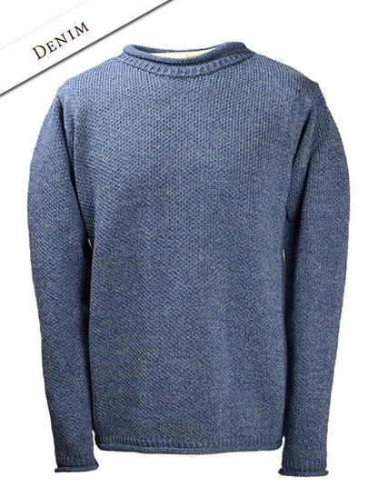 Merino Roll Neck Sweater - Denim 