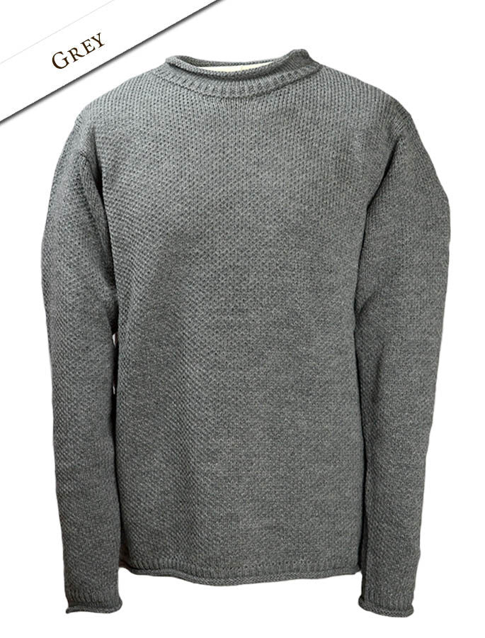 Merino Roll Neck Sweater - Grey 