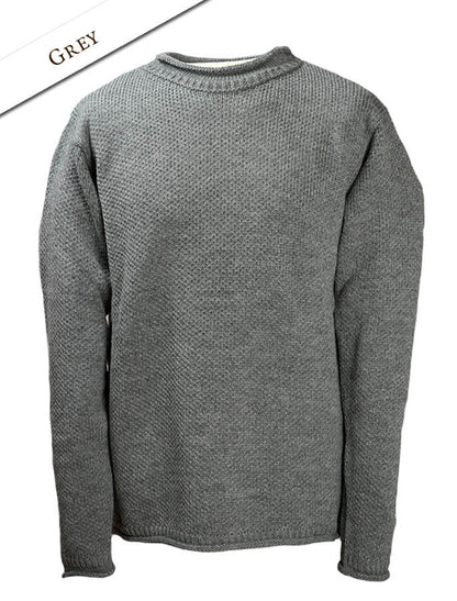 Merino Roll Neck Sweater - Grey 