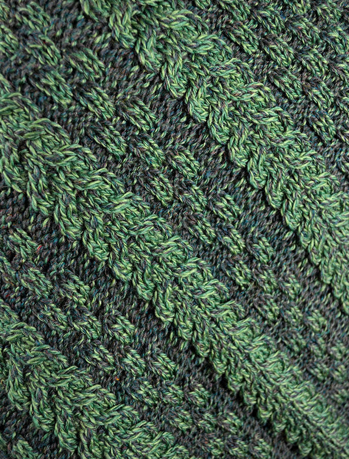 Plaited Aran Poncho with Pattern Detail