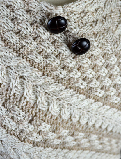 Plaited Aran Poncho with ASMlabel