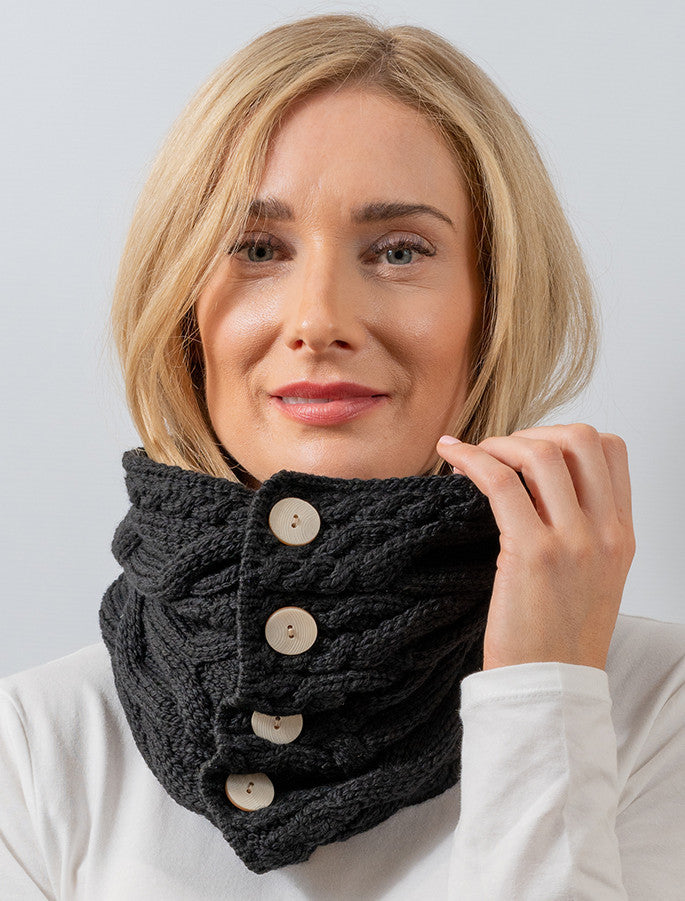 Ladies Aran Merino Buff - Black 