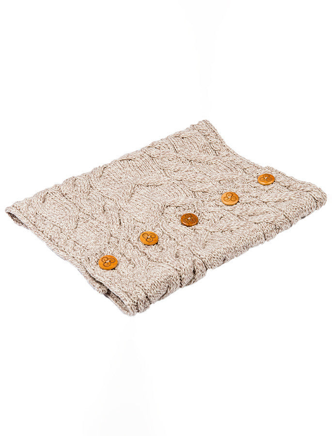 Ladies Aran Merino Buff - Toasted Oat 