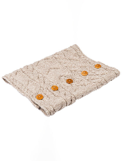 Ladies Aran Merino Buff - Toasted Oat 