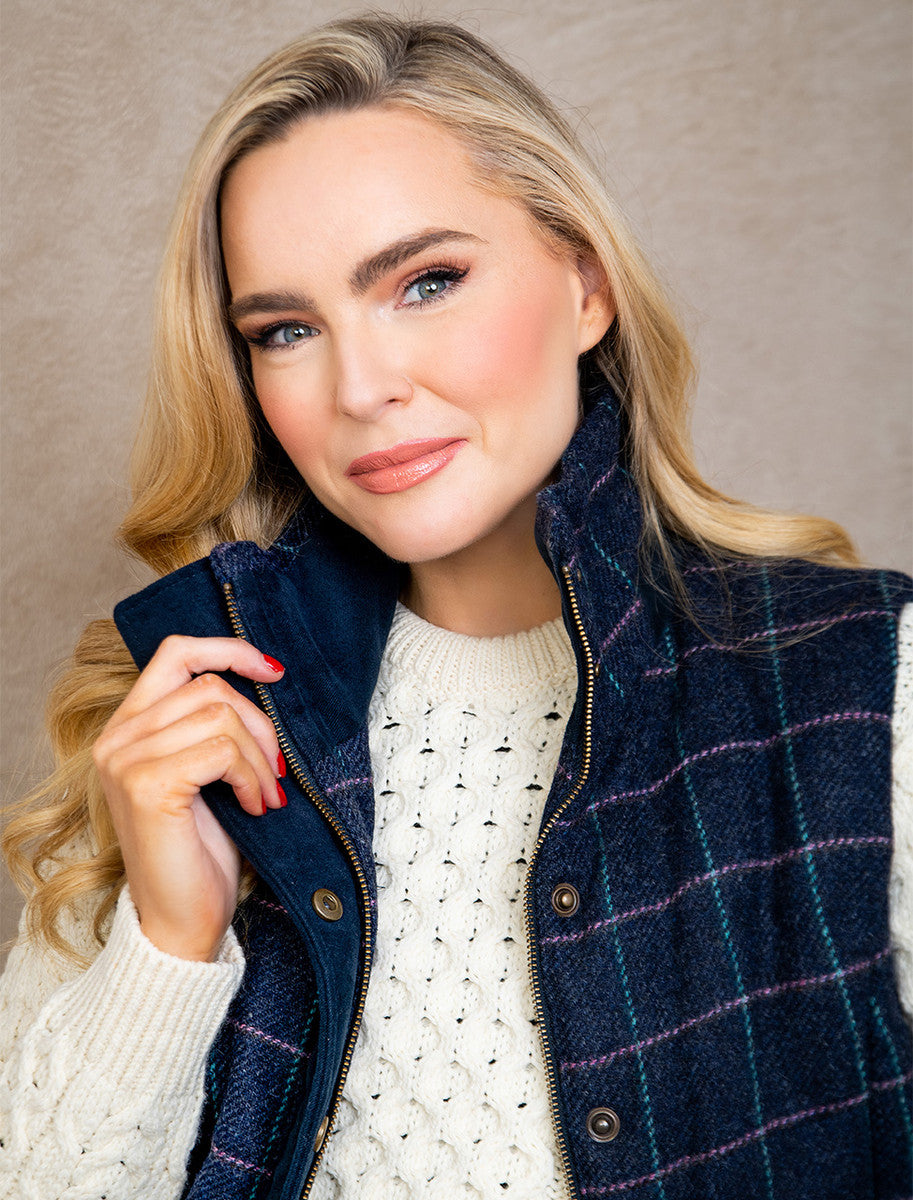 Aideen Tweed Gilet – Navy Dreamer 