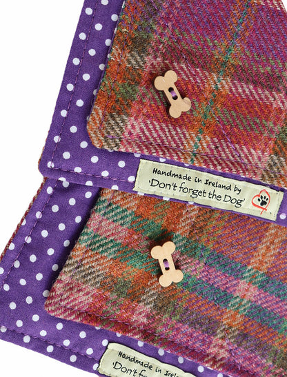 Tweed Doggy Neckerchief Bandana - Purple Russet