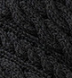 Merino Aran Cable  Crossover Wrap with Buttons - Black 